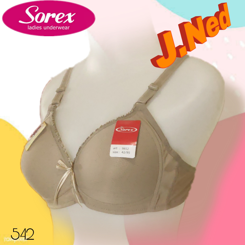 J542 BRA SOREX  BUSA TIPIS  TANPA KAWAT SIZE 36 - 42