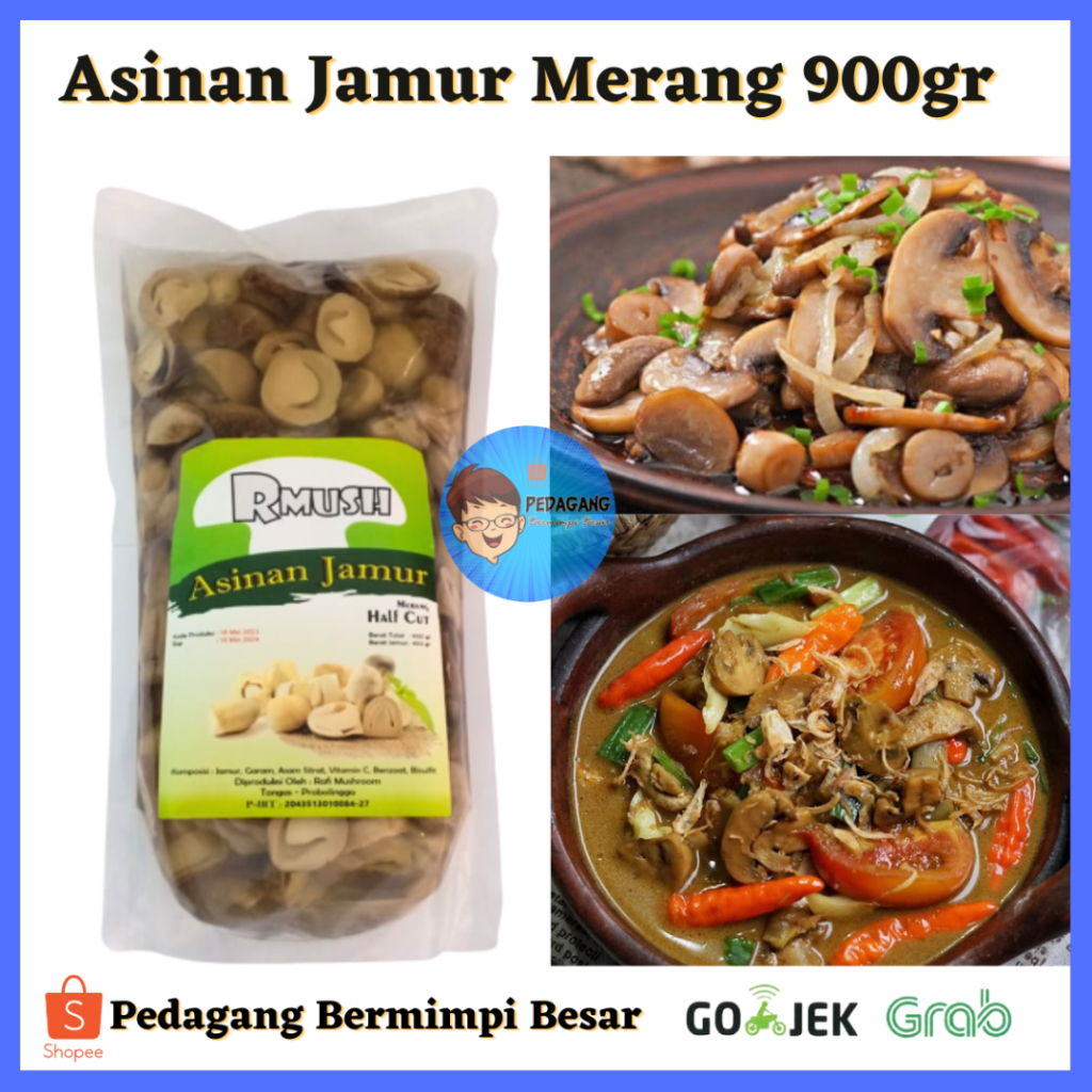 Asinan Jamur Merang 900gr/whole/ Jamur kancing/ Jamur