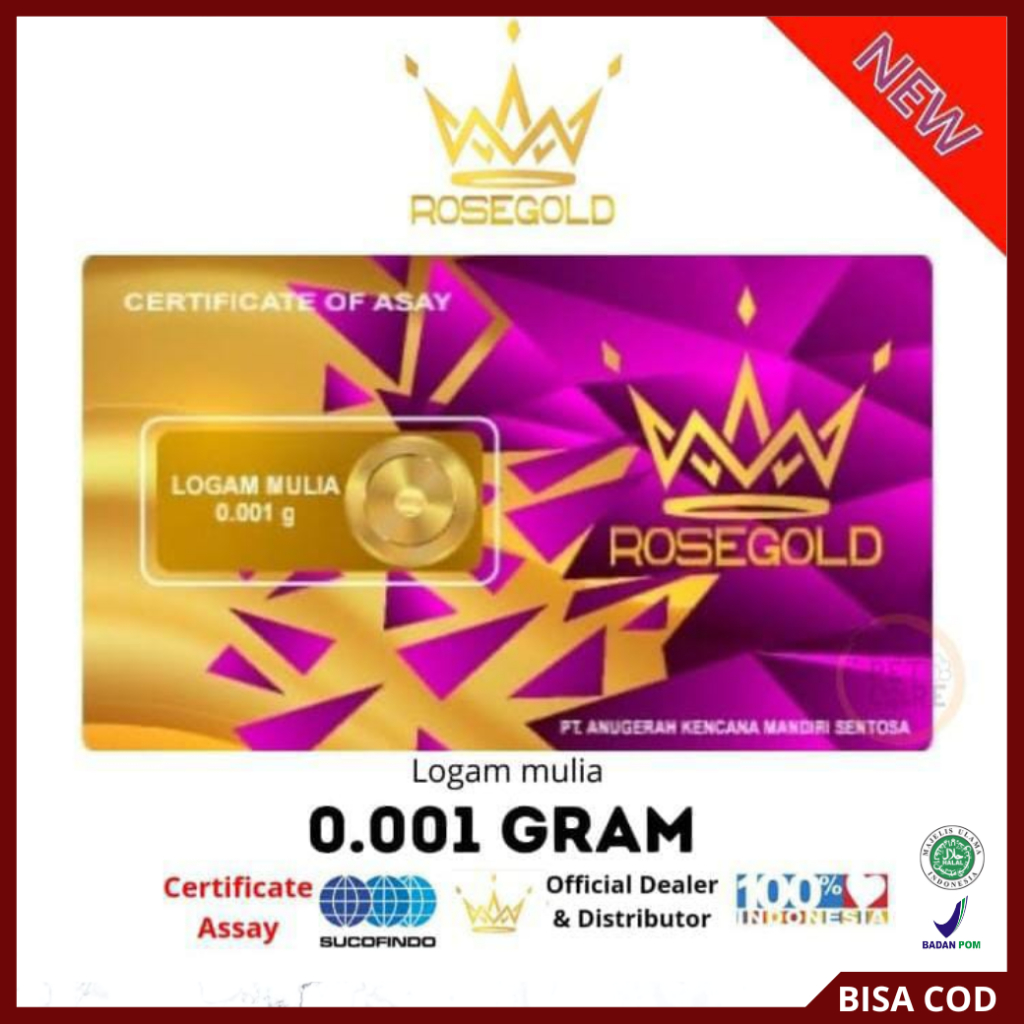 BABY GOLD Emas Murni Logam Mulia 24 Karat 0,001gr