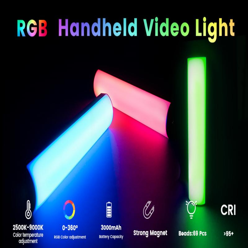 ⚡Bisa COD⚡ W200 LED RGB cahaya lembut Tabung Cahaya Cahaya Genggam Fotografi Tongkat Fotografi Genggam Isi Video Kreatif Genggam Sutefoto Genggam Tongkat Cahaya Led