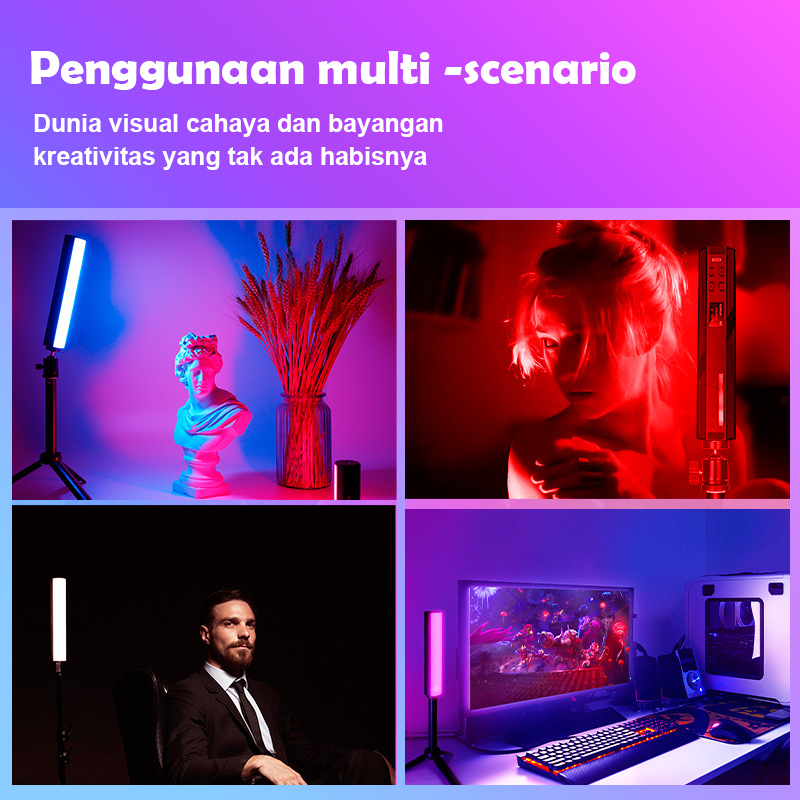 ⚡Bisa COD⚡ W200 LED RGB cahaya lembut Tabung Cahaya Cahaya Genggam Fotografi Tongkat Fotografi Genggam Isi Video Kreatif Genggam Sutefoto Genggam Tongkat Cahaya Led