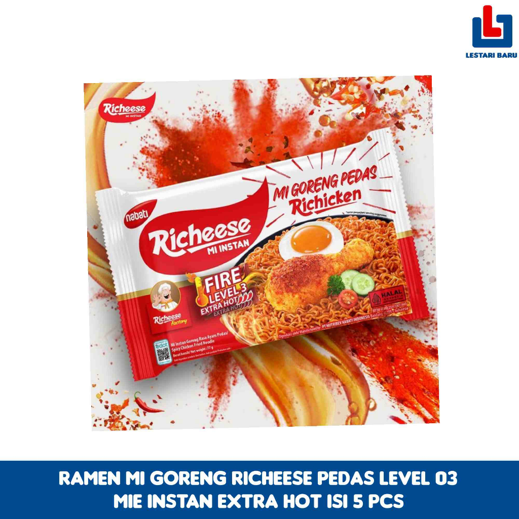 

Ramen Mi Goreng Richeese Pedas Level 03 Mie Instan Extra Hot Isi 5 pcs