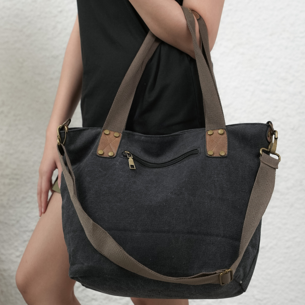 Sling Bag Vintage Tas Kanvas Multiguna Shoulder Bag 10327