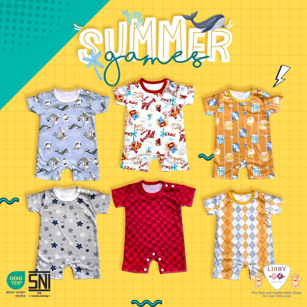 Libby baby Jumper Segi-empat Motif BABY COLLECTION/SUMMER GAMES/THE TERRACE STORY  - Jumper bayi Murah/Libby The Enchanted Wild