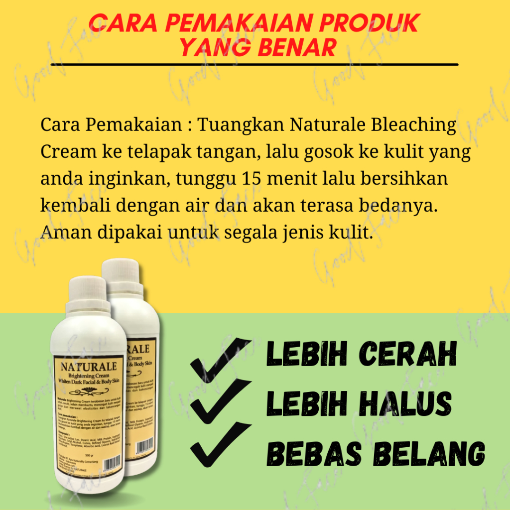 Naturale White Cream Aroma Whiten Dark Facial &amp; Body Skin 500gr