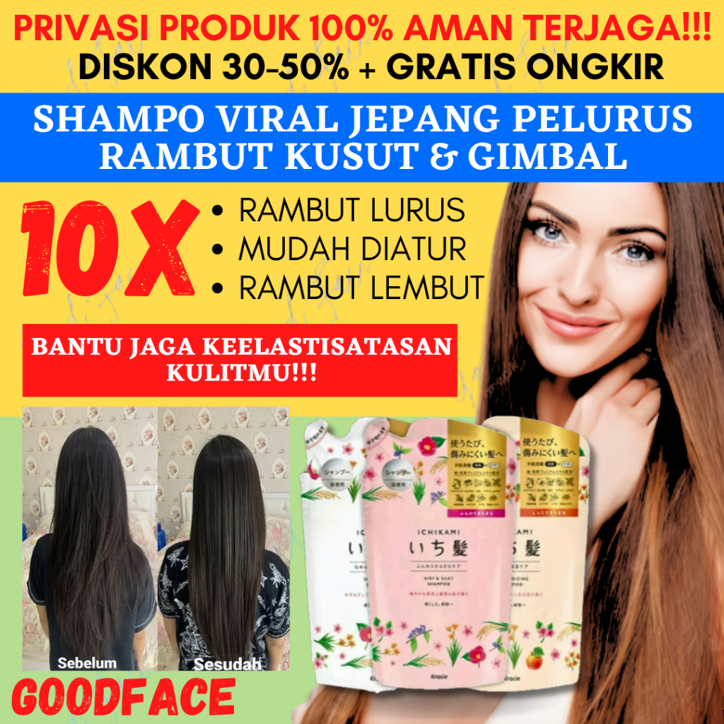 SHAMPO RAMBUT RONTOK ICHIKAMI SHAMPO REFFIL 340ML ORIGINAL MADE IN JAPAN - ICHIKAMI SHAMPOO - AIRY N SILKY