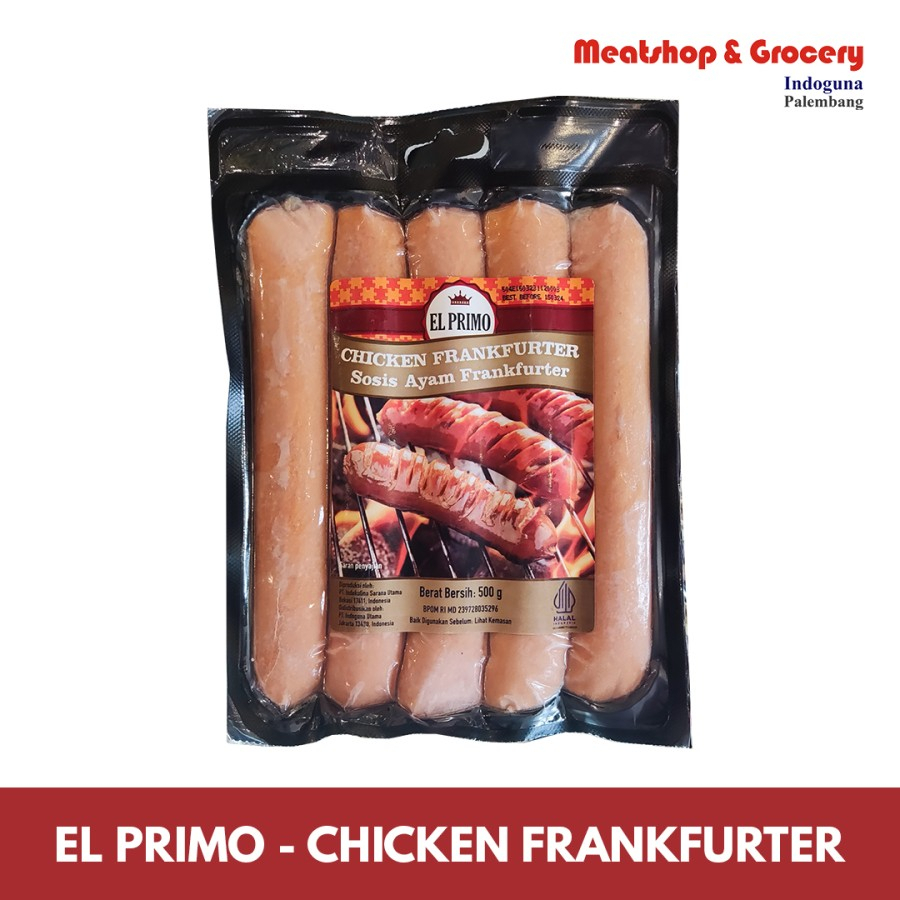 

Sosis El Primo Chicken Frankfurter 500gr | Sosis Ayam | Meatshop Indoguna Palembang