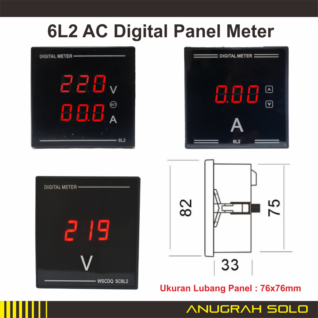 Digital AC Voltmeter Ampere Meter Volt Ampere Meter 6L2 500V 100A