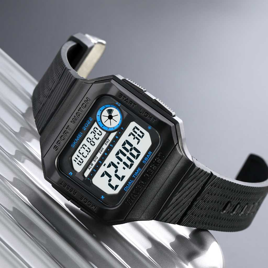 Jam Tangan Pria Digital Sport Watch Alarm EL Light Waterproof Jam Digital Premium Desain Efisien Anti Air