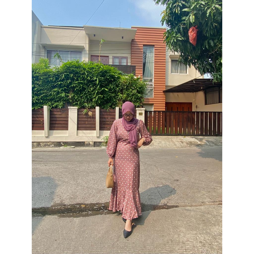 BEFAST - ZFS Dress Maxi ARITA Duyung / Adele Zalica Dress / LongDress Wanita Keluaran Terbaru / Fashion Wanita Kondangan/Pesta / Dress Maxy Lengan Panjang Motif / Outfit Wanita Hijab Style / Dress PresBody Trendy