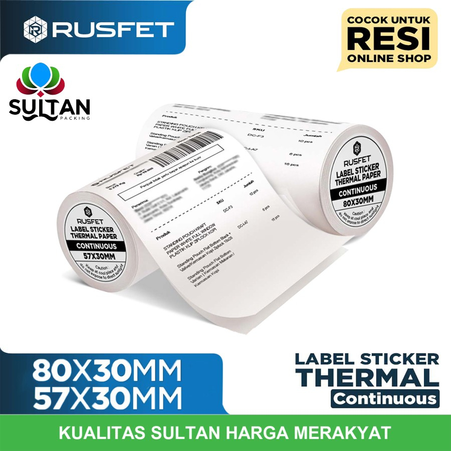 

Label Sticker Thermal Core CONTINUOUS Barcode Resi Online Shop Rusfet