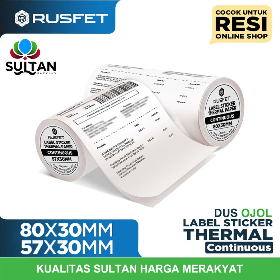 

Murah Label Sticker Thermal Resi Barcode Online Continuous Core Rusfet Per Dus