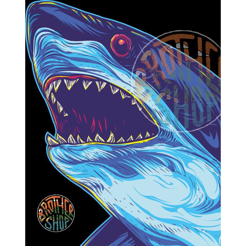 

Cetak water slide decal gambar ikan hiu paus untuk motor helm dll