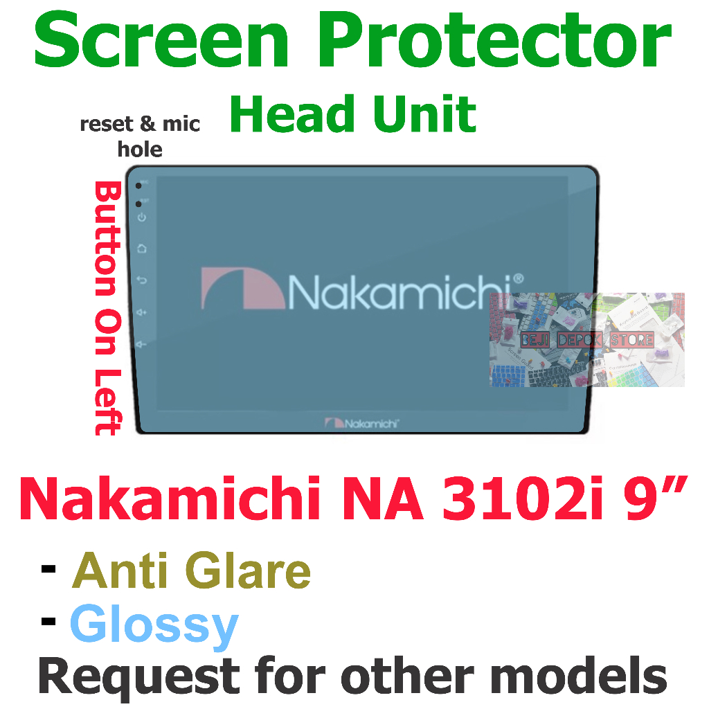 Nakamichi NA3102i 9 inch Legend Elite Pro Head Unit Android Screen Protector Guard Left Button