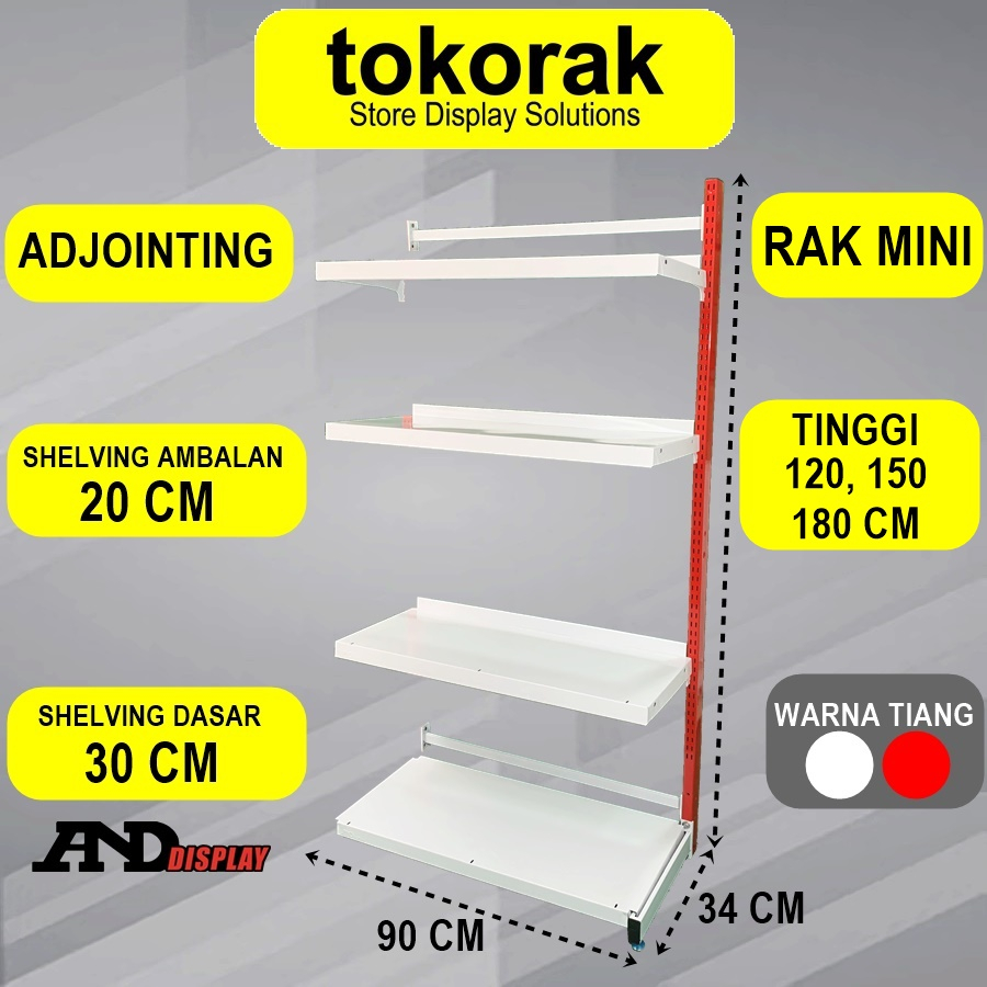 RAK MINIMARKET SUPERMARKET SINGLE ADJOINTING MINI PLG 20 CM RAK GONDOLA WALL END ANDDISPLAY