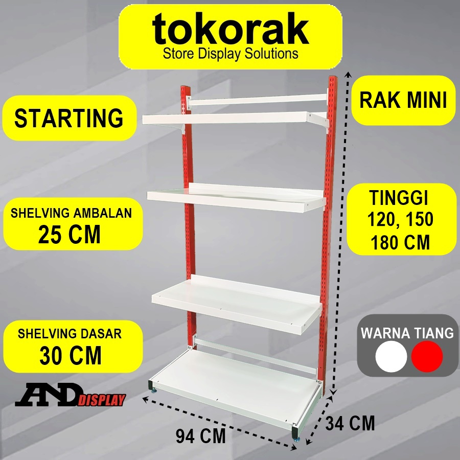 RAK MINIMARKET SUPERMARKET SINGLE STARTING MINI PLG 25 CM RAK GONDOLA WALL END ANDDISPLAY