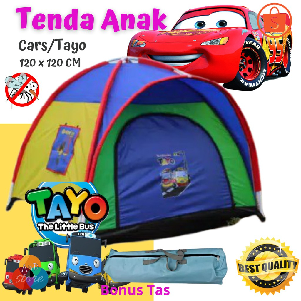Tenda Anak Laki-Laki-perempuan Karakter Tayo Ukuran 120x120 cm | Grosir Tenda Anak | Tenda Anak Camp