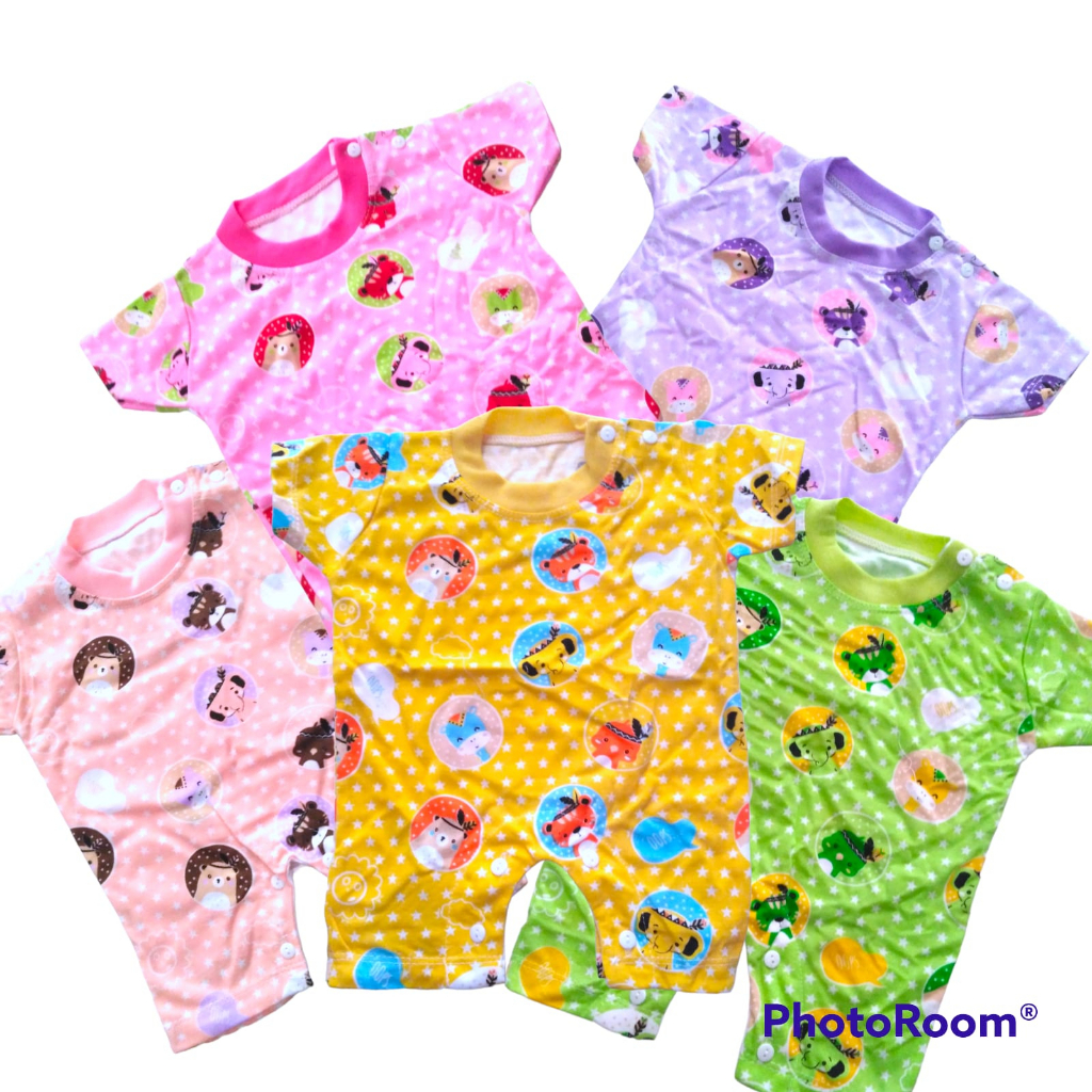 Baju Bayi Romper Jumper Oblong Kancing Depan Newborn Sd 6 Bln