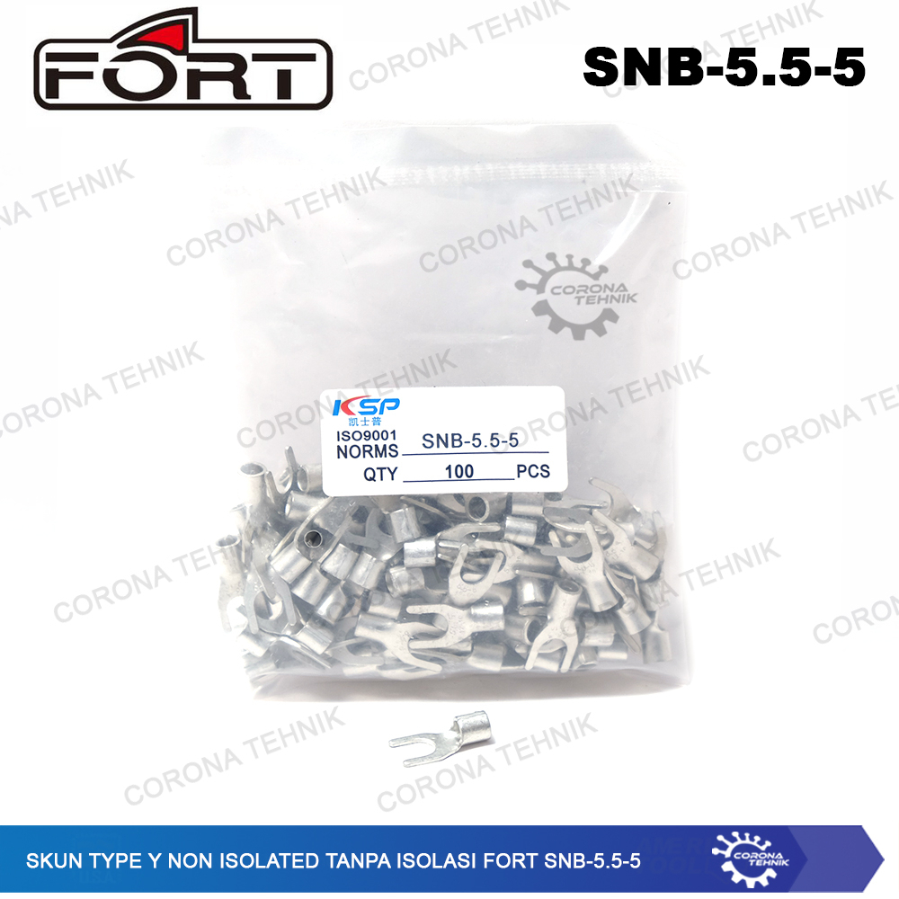 For Cable 4 - 6 mm Skun Type Y Non Isolated Tanpa Isolasi FORT SNB-5.5-5