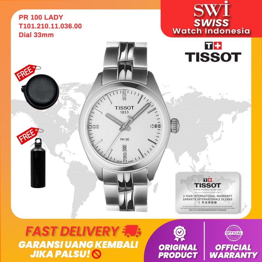 Jam Tangan Wanita Tissot T101.210.11.036.00 PR 100 Lady