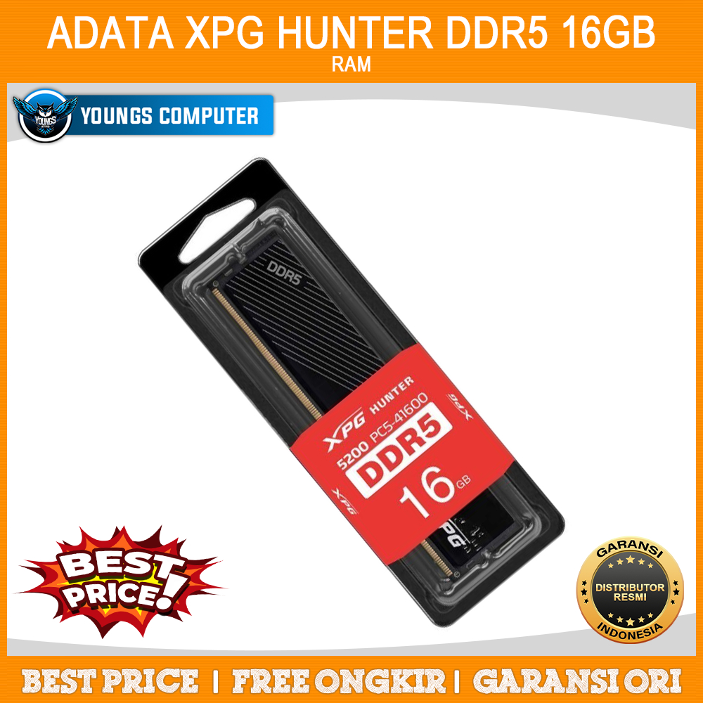 RAM ADATA XPG HUNTER DDR5 16GB 5200MHz SINGLE LONGDIMM |Memory PC 5200