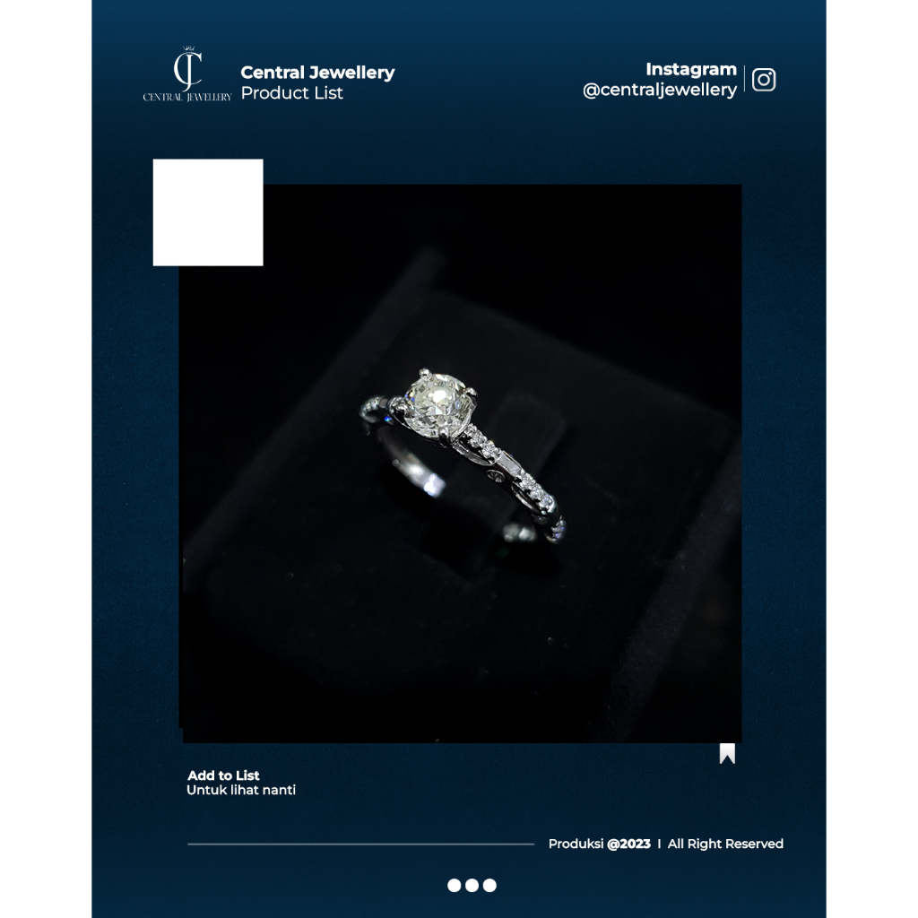 Cincin Mata 1 Berlian Emas Putih 75