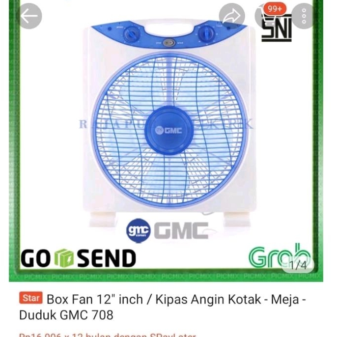 Dinamo Box Fan / Kipas Kotak GMC 708 Boxfan 12 Inch