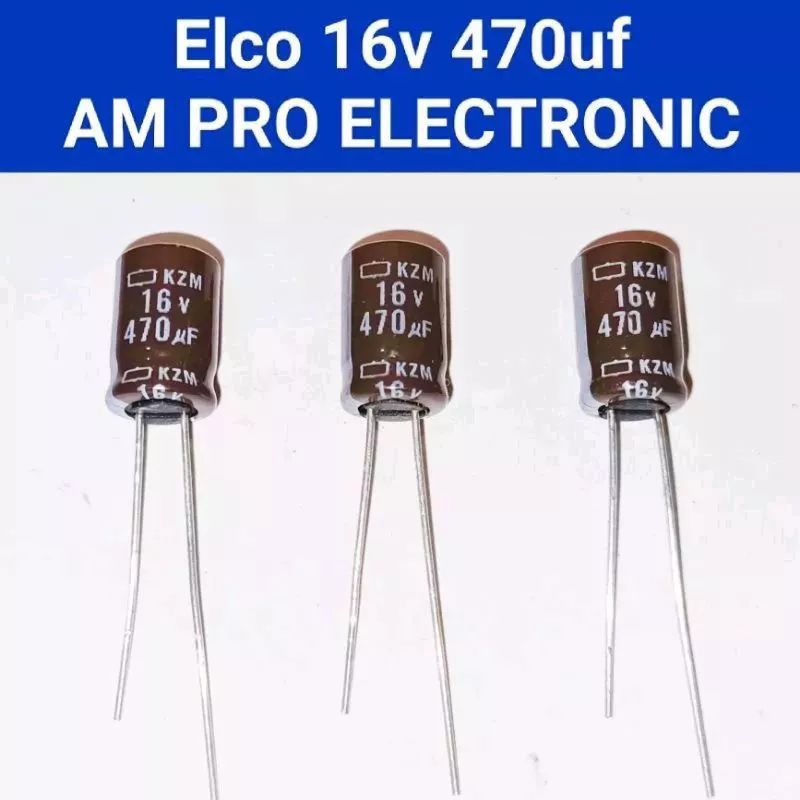 100pcs Elco 16v 470uf Elko Nippon Coklat