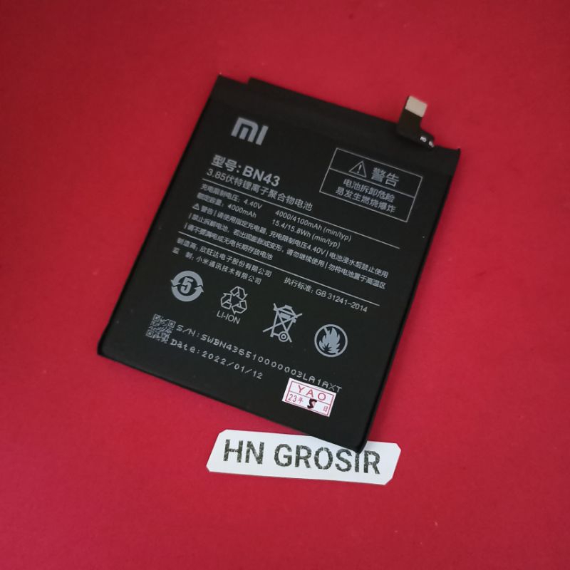 Baterai Batre Xiaomi Redmi Note 4X Snapdragon BN43 BN-43 original Battery hp