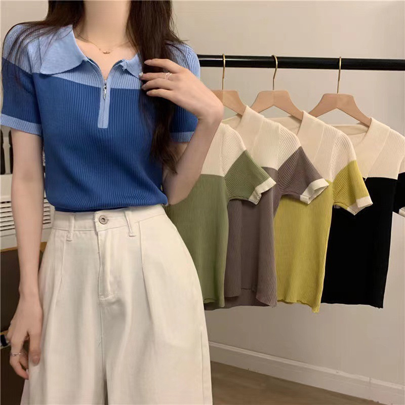 [HER] POLO STRIPES KNIT