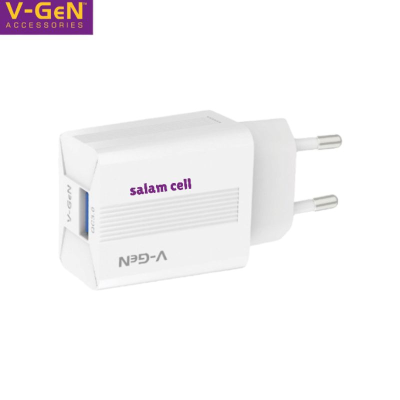 Charger V-Gen VTC1-28 18W QC3.0 FREE Micro USB Cable Original Vgen VCT1 28