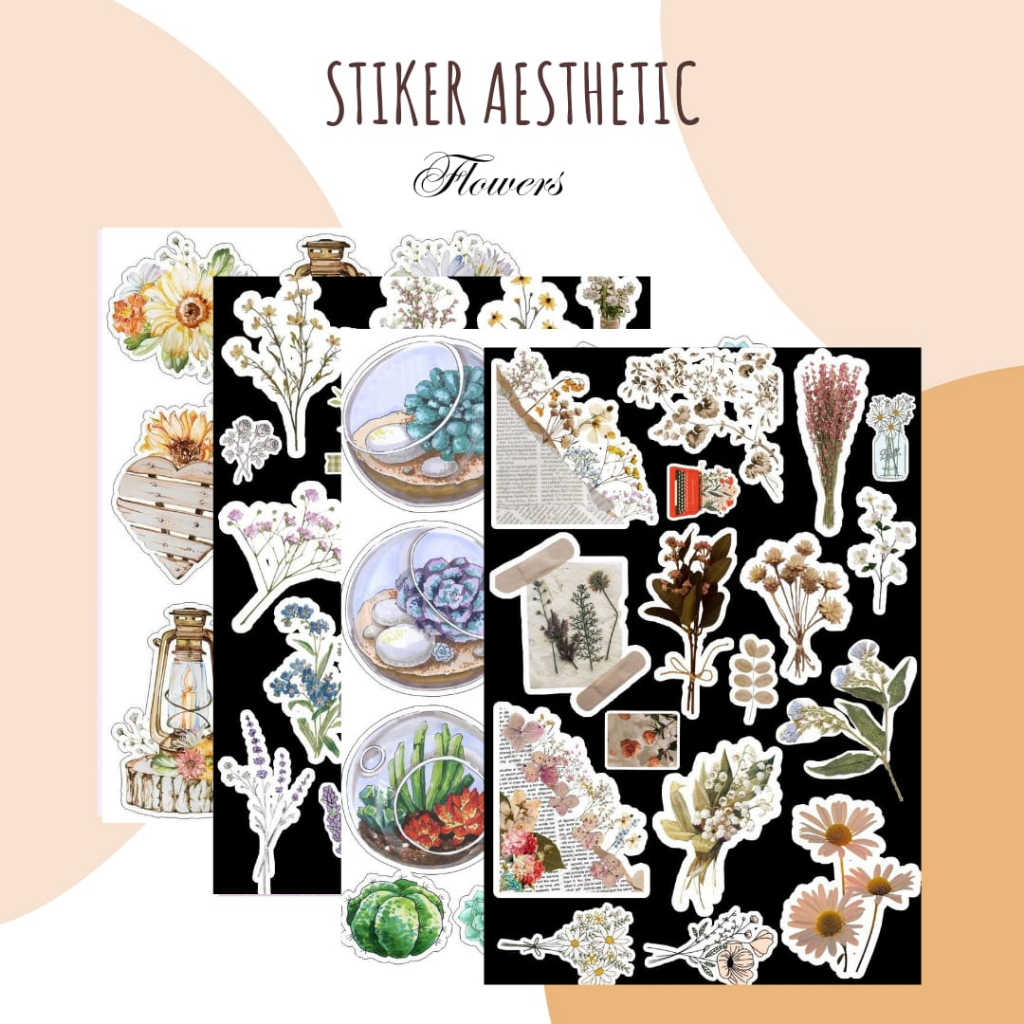 

[BUY 10 FREE 1] STIKER FLOWERS PACK AESTHETIC ANTI AIR GLOSY PREMIUM 135 GSM