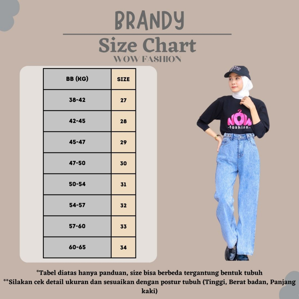 WOW-Brandy Celana Kulot Jeans Highwaist Premium- Gratis Ongkir