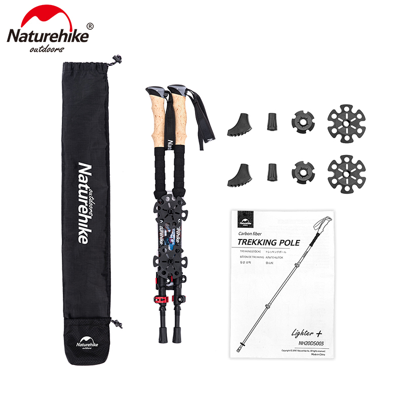 Trekking Pole Naturehike Carbon NH20DS003 2 pcs buah 1 pasang Treking Pole Tracking Pool Poll Tongka