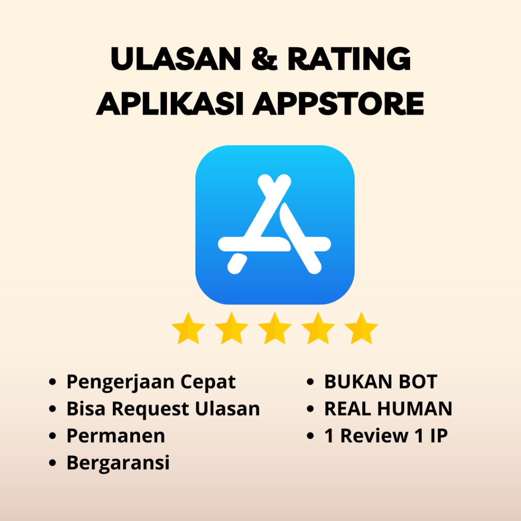 Jasa Download Rating / Review / Ulasan Aplikasi Appstore | Bergaransi