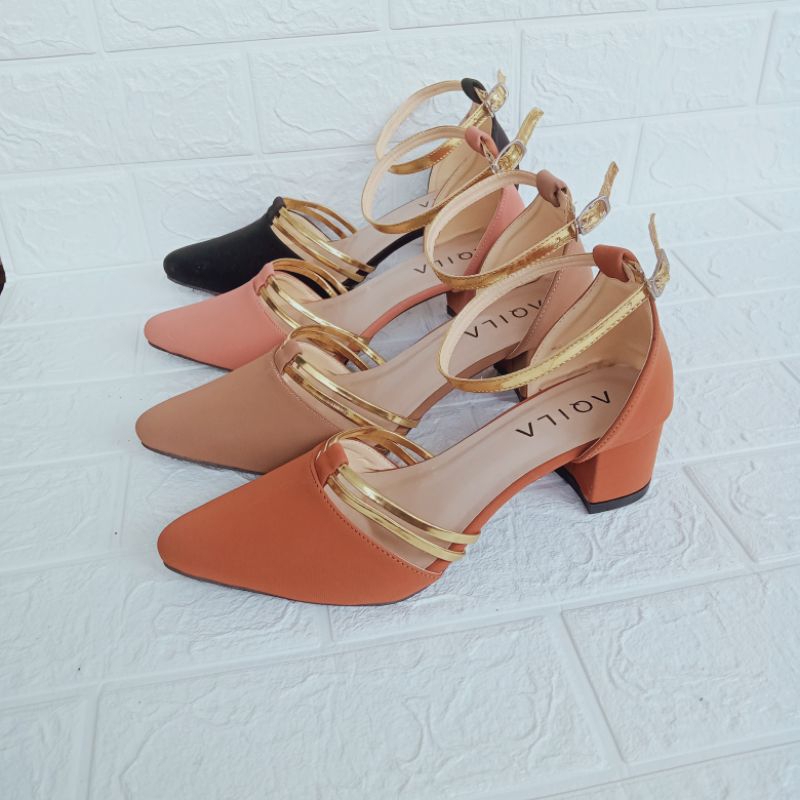 sepatu wanita tali hak tahu 5cm