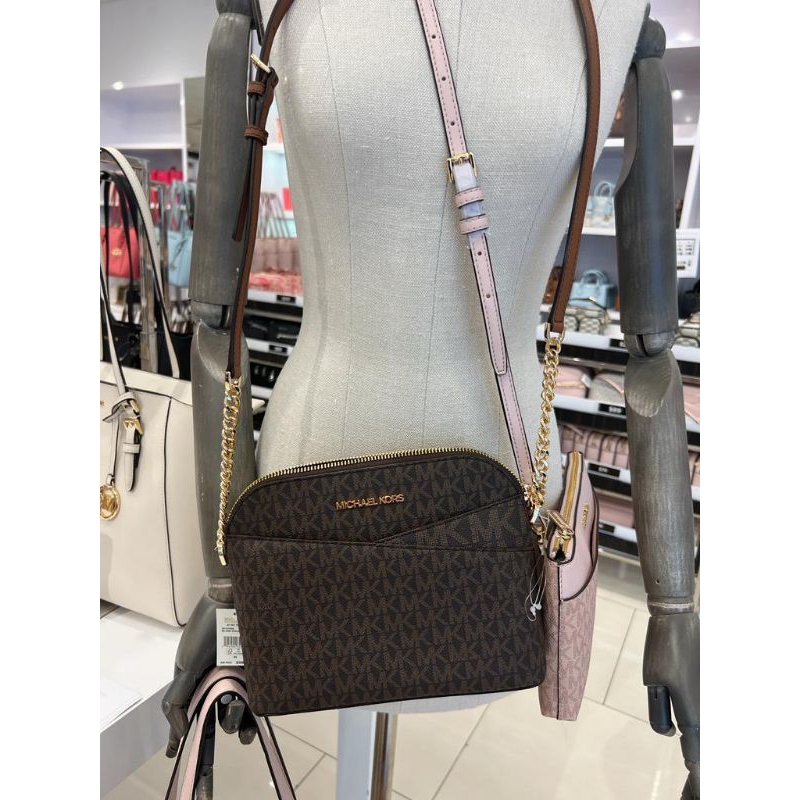 tas michael kors dome sign brown crossbody / tas branded michael Kors ori