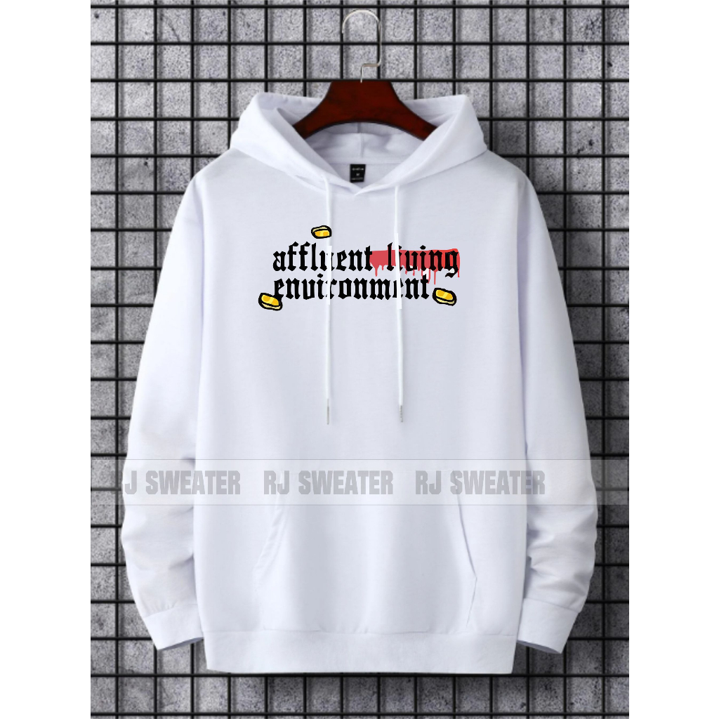 Sweater hoodie pria motif LIVING kekinian / hoodie pria wanita terbaru kekininan