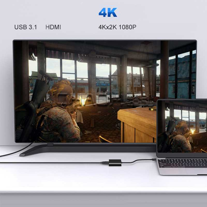 Kabel Konverter USB Type C to HDMI 4K 15 cm - MM142 - Black