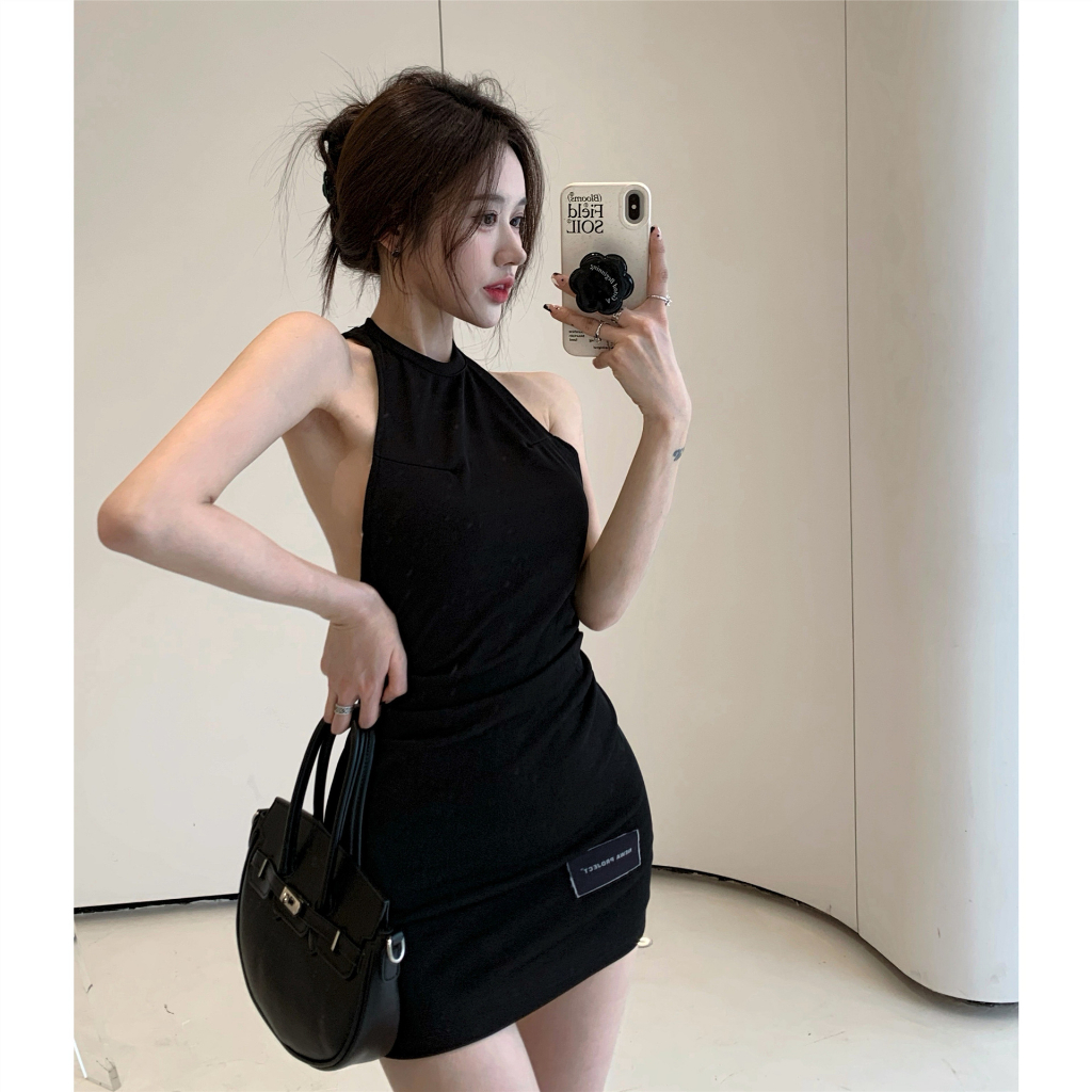 Sexy Dress Wanita Gaun Mini Seksi Hitam Korean Manis Sweet Back 1306T