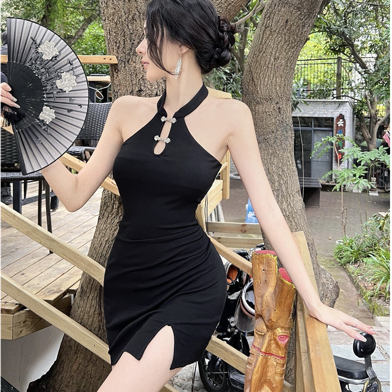 Sexy Dress Wanita Gaun Mini Seksi Hitam Korean Manis Sweet 1305