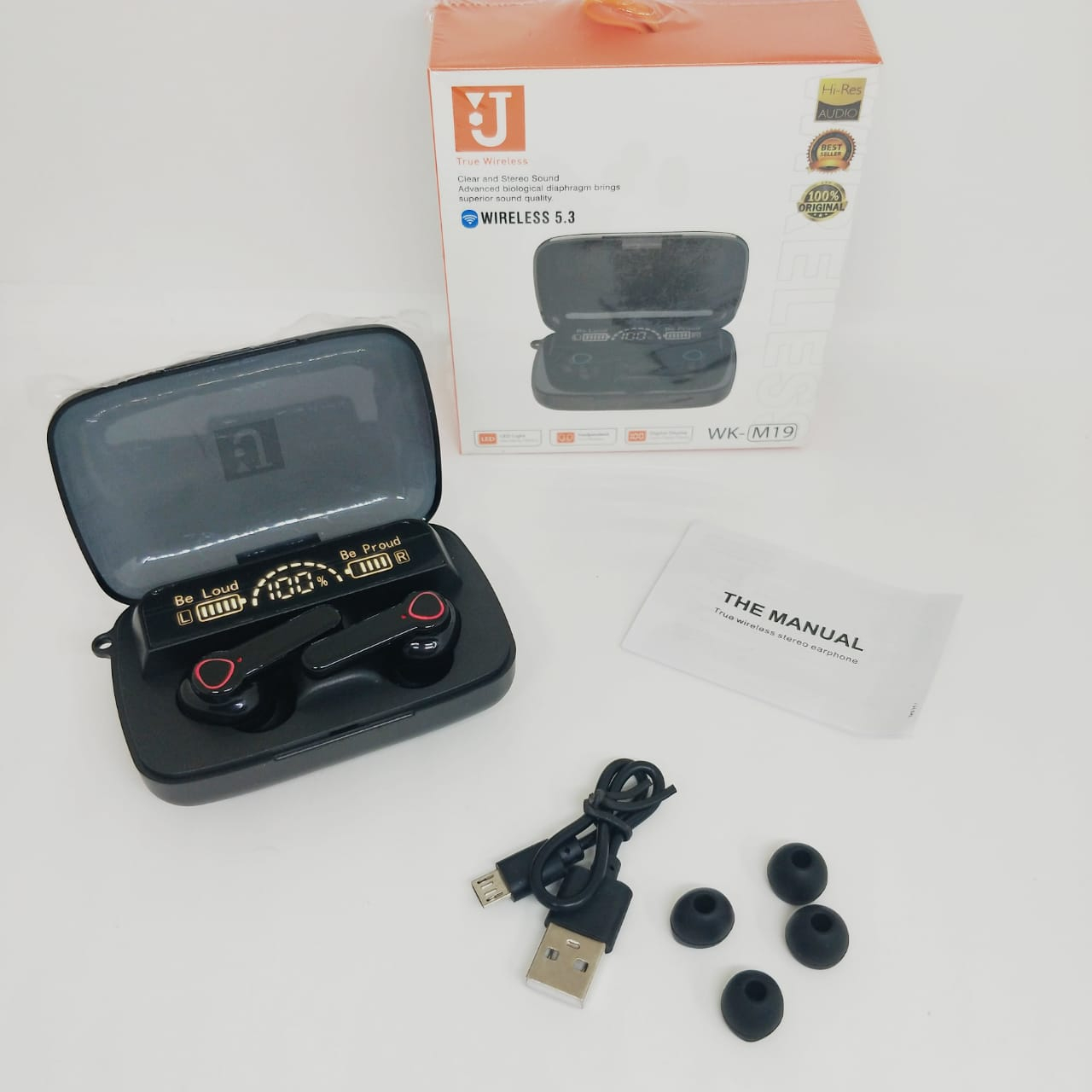 Headset Bluetooth M19 TWS Wireless Earphones Bluetooth 5.1 In Ear HIFI Mini Waterproof Sports Music Earbuds With Charging Box by.minigo