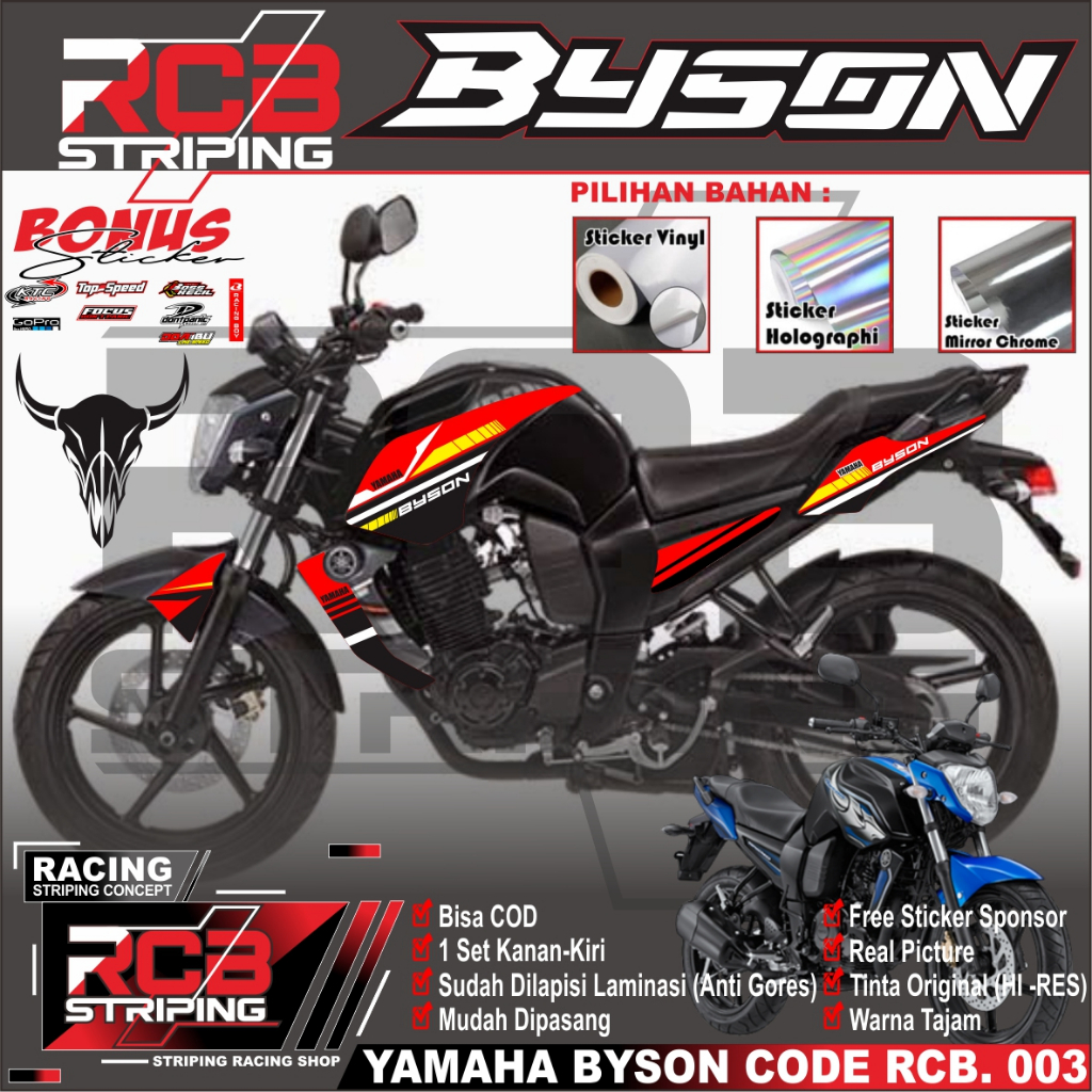 Sticker Striping Variasi Yamaha Byson - Striping Motor Byson Code Rcb 003