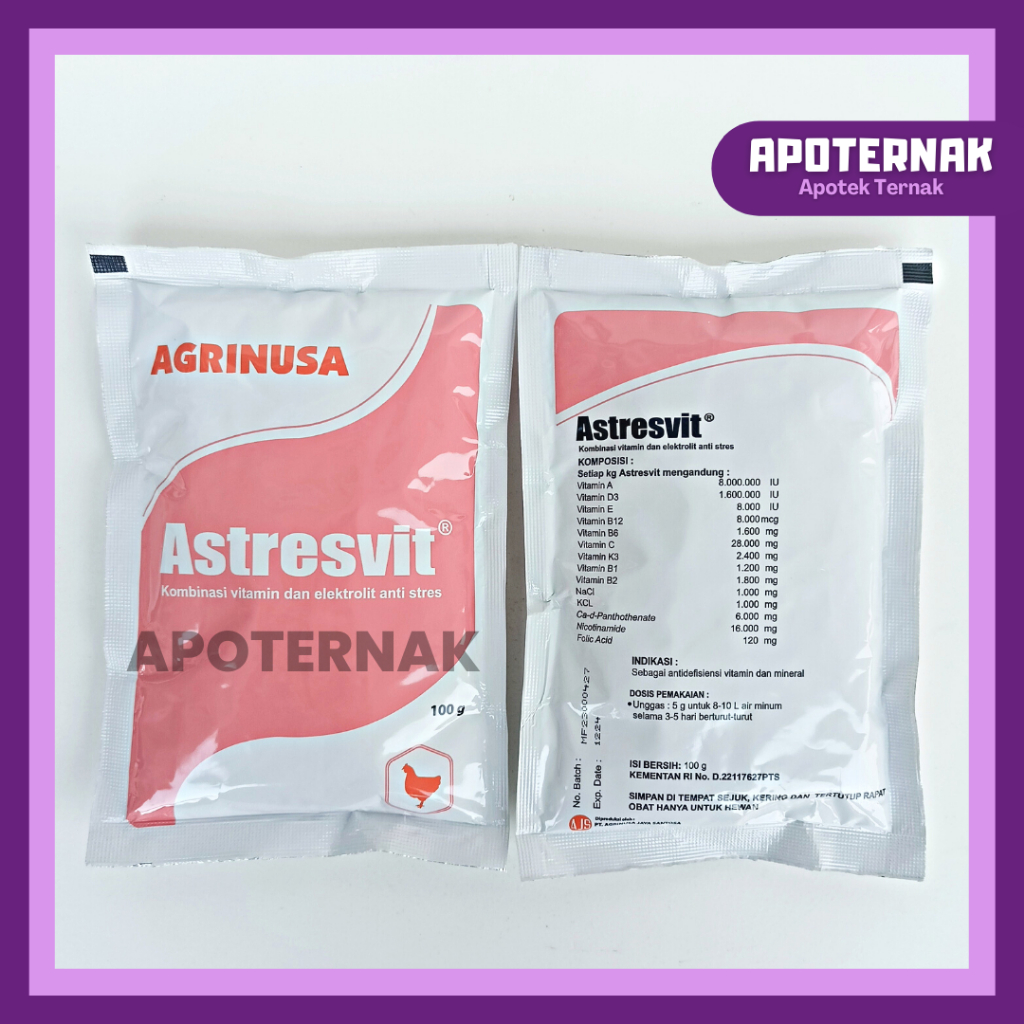 ASTRESVIT 100gr ELEKTROLIT Multivitamin AYAM ANTI HEADSTRES 100 gr