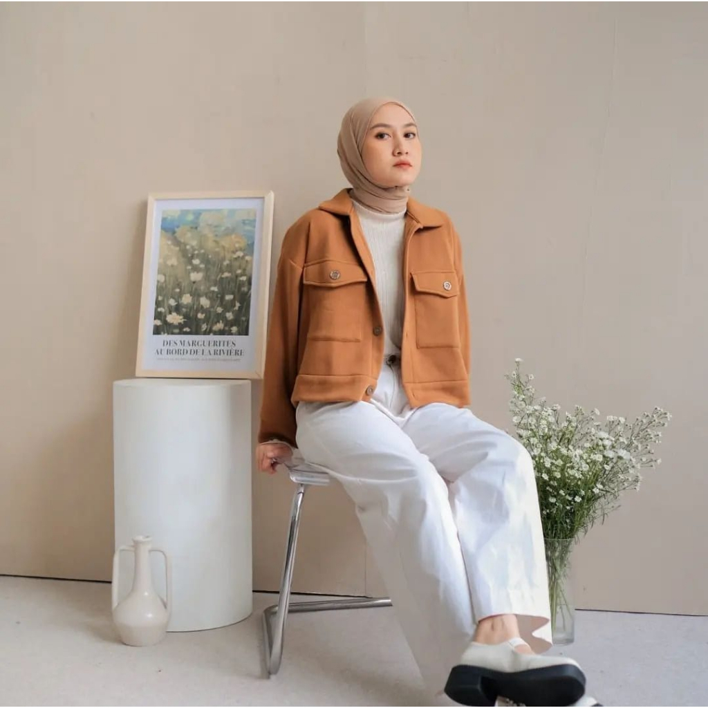 LEZY CROOPE BUTOON SWEATER OUTER WANITA OVERSIZE