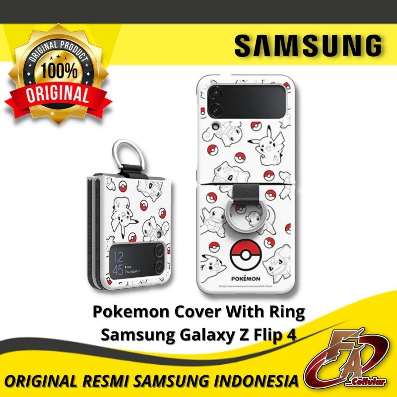 Pokemon Cover With Ring Samsung Galaxy Z Flip 4 - Original Resmi Samsung Indonesia