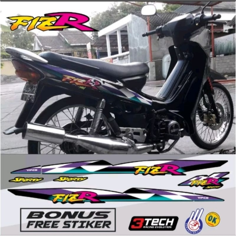 STRIPING STIKER HOLOGRAM FIZR 1997 1998 HITAM FIZR YAMHA