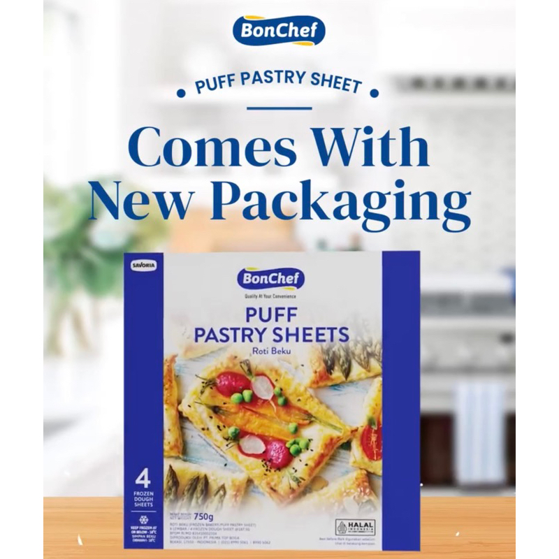 

Bonchef Puff Pastry Sheet Kemasan Baru 750gr