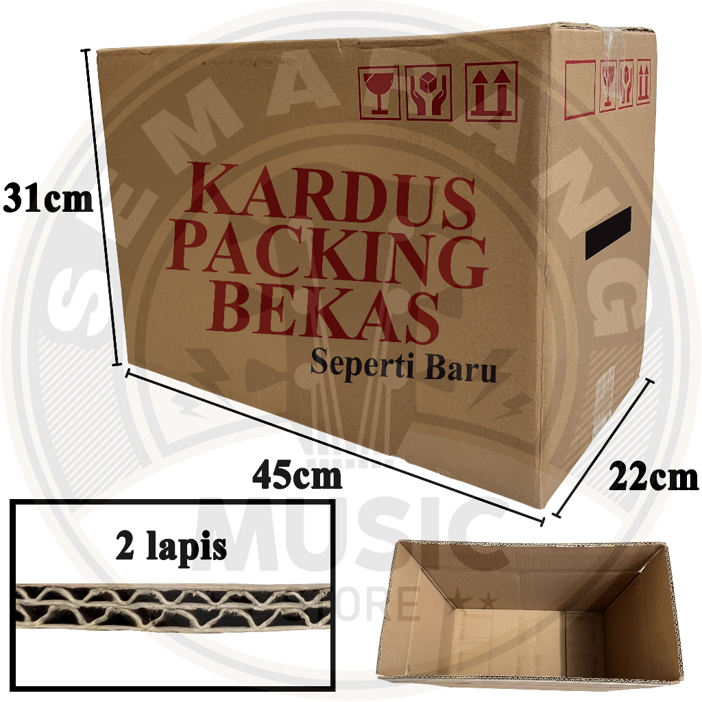 Kardus Packing Tebal Bekas Seperti baru Kondisi 90% Ketebalan 2 Lapis