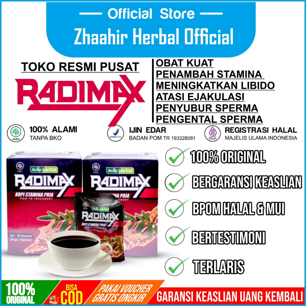 Obat Kuat Kopi Stamina Pria Radimax - Penambah Stamina Pria Peningkat Libido Peningkat Hormon Pria O